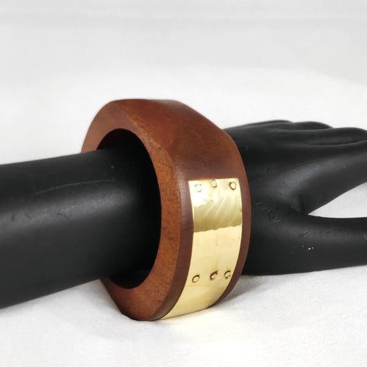 Handcrafted Wooden Bangle with Brass Inlay for Women and Girls