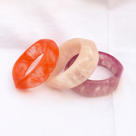 Color Whirl Statement Resin Bangles for Women and Girls