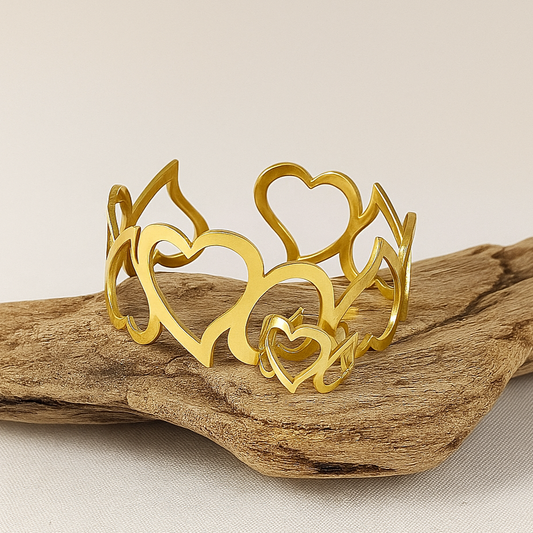 Golden Duo of Bracelet and Ring for Women and Girls