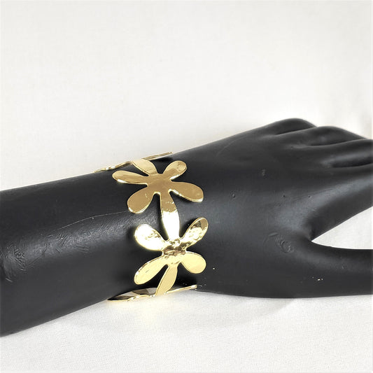 Golden Daisy Charm Cuff Bracelet for women ad Girls
