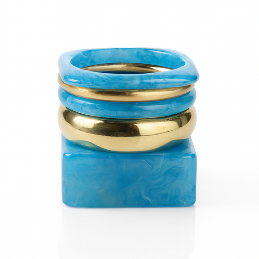 Luxe Sculpt Stacked Bangle Set for Women and Girls