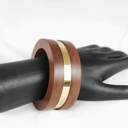 Rustic Elegance Wooden Cuff Bangle for Women and Girls