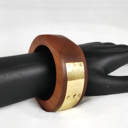 Handcrafted Wooden Bangle with Brass Inlay for Women and Girls