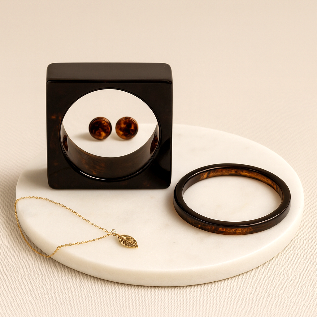 Women’s Chunky Square Resin Bangle – Handmade Bangle | Trendy Statement Jewellery for Casual & Party | Lightweight Fashion Accessory for Girls & Women