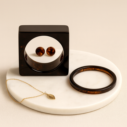 Women’s Chunky Square Resin Bangle – Handmade Bangle | Trendy Statement Jewellery for Casual & Party | Lightweight Fashion Accessory for Girls & Women