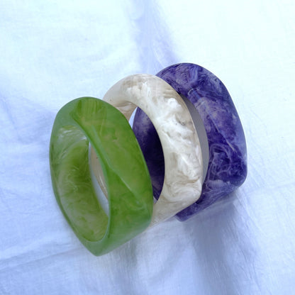 Tranquil Trio Resin Bangles for Women and Girls