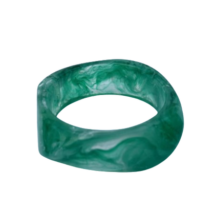 Emerald Green Marbled Resin Bangle for Women and Girls