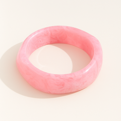 Blush Marble Charm Bangle for Women and Girls