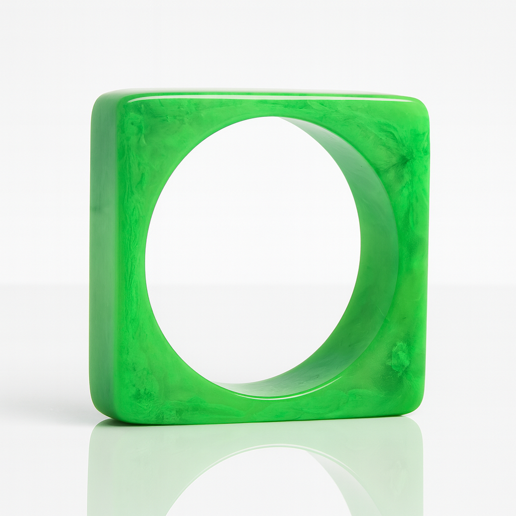 Women’s Chunky Square Resin Bangle – Handmade Bangle | Trendy Statement Jewellery for Casual & Party | Lightweight Fashion Accessory for Girls & Women