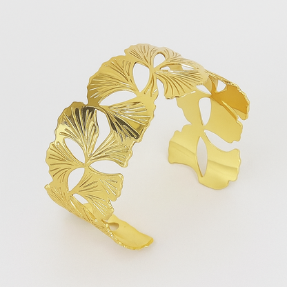 Golden Petal Cuff Bracelet for Women and Girls