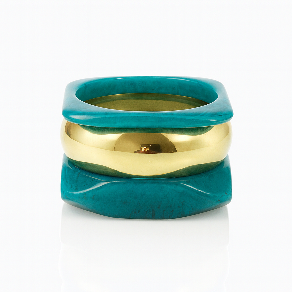 Women’s Gold Chunky Bangle Set – Premium Marbled Resin & Metal Designer Bracelets | Handmade Statement Bangles for Party, Festive & Western | Fashion Jewellery for Girls & Women