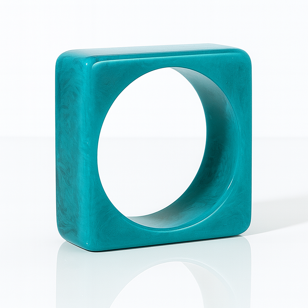 Women’s Chunky Square Resin Bangle – Handmade Bangle | Trendy Statement Jewellery for Casual & Party | Lightweight Fashion Accessory for Girls & Women