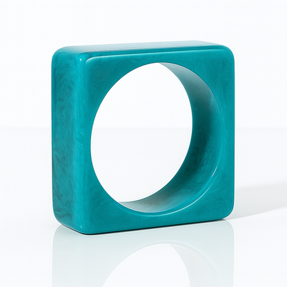 Women’s Chunky Square Resin Bangle – Handmade Bangle | Trendy Statement Jewellery for Casual & Party | Lightweight Fashion Accessory for Girls & Women