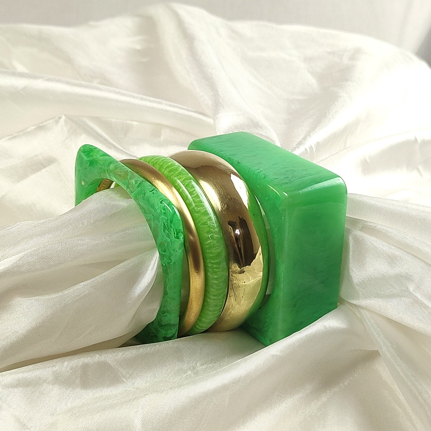 Luxe Sculpt Stacked Bangle Set for Women and Girls