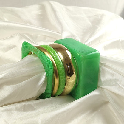 Luxe Sculpt Stacked Bangle Set for Women and Girls