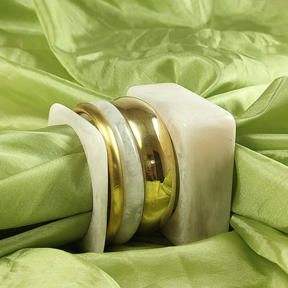 Luxe Sculpt Stacked Bangle Set for Women and Girls