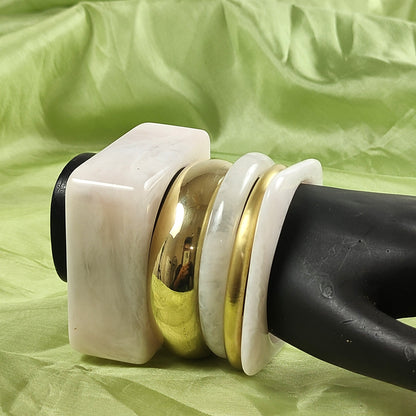 Luxe Sculpt Stacked Bangle Set for Women and Girls