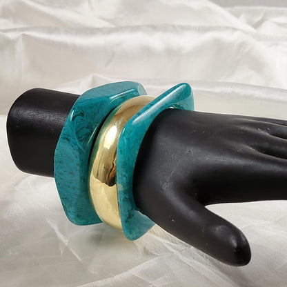 Women’s Gold Chunky Bangle Set – Premium Marbled Resin & Metal Designer Bracelets | Handmade Statement Bangles for Party, Festive & Western | Fashion Jewellery for Girls & Women