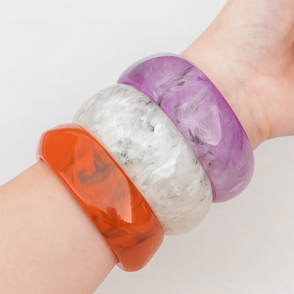 Color Whirl Statement Resin Bangles for Women and Girls