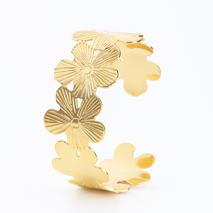 Golden Bloom Cuff Bracelet for Women and Girls