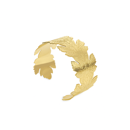 Golden Leaf Cuff Bracelet for Women and Girls