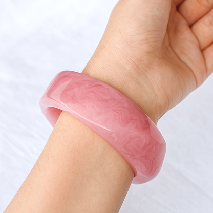 Blush Marble Charm Bangle for Women and Girls