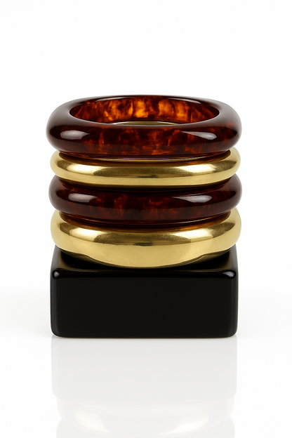 Luxe Sculpt Stacked Bangle Set for Women and Girls