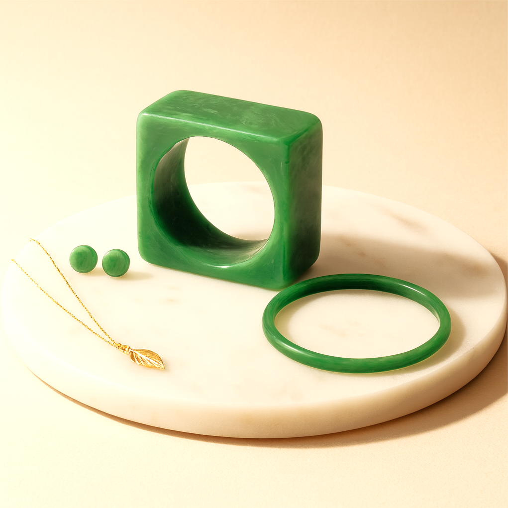 Women’s Chunky Square Resin Bangle – Handmade Bangle | Trendy Statement Jewellery for Casual & Party | Lightweight Fashion Accessory for Girls & Women