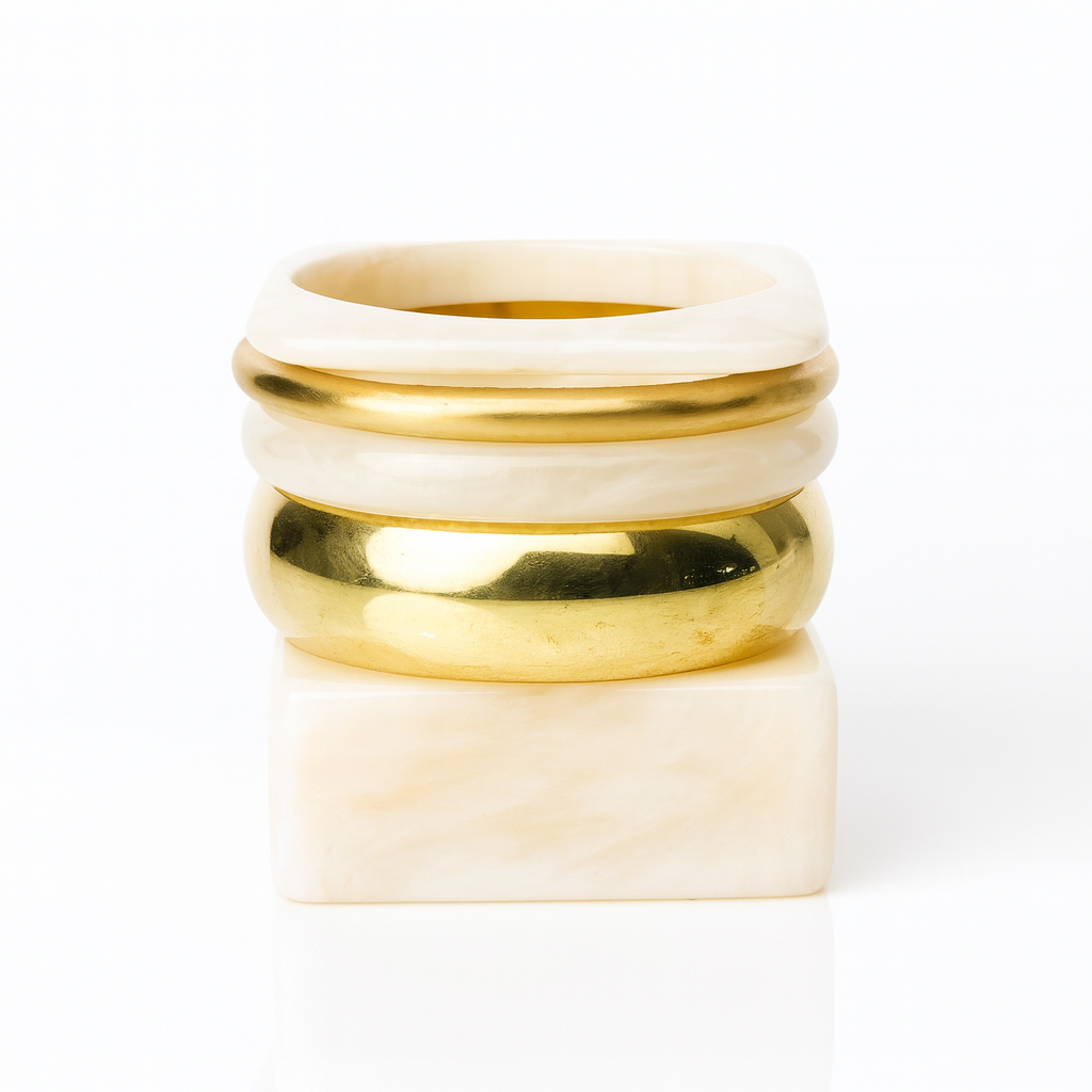 Luxe Sculpt Stacked Bangle Set for Women and Girls
