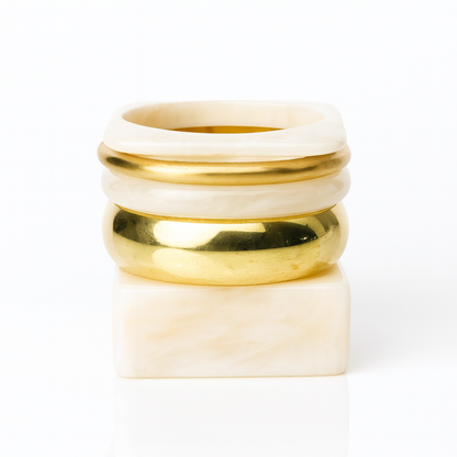 Luxe Sculpt Stacked Bangle Set for Women and Girls