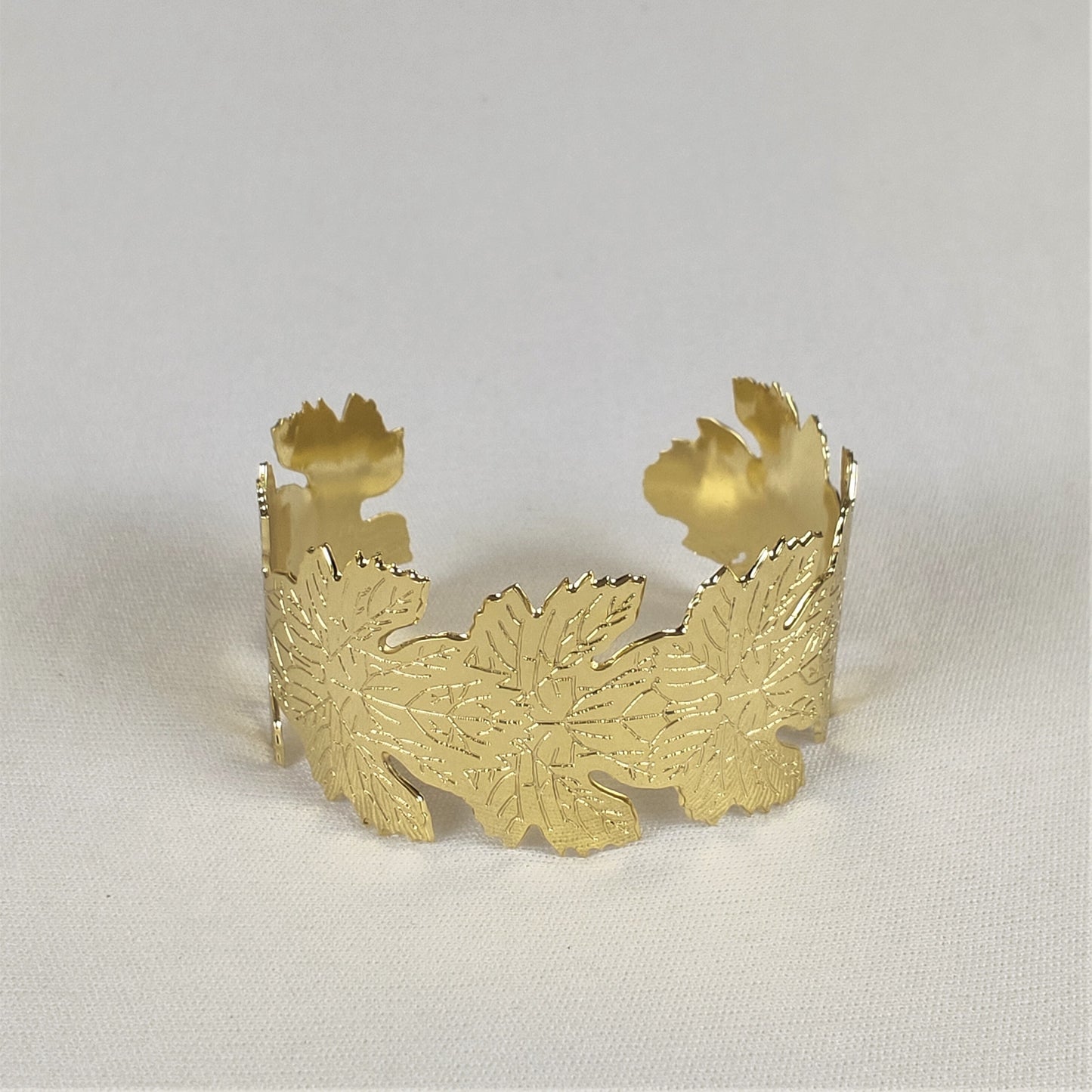 Golden Leaf Cuff Bracelet for Women and Girls