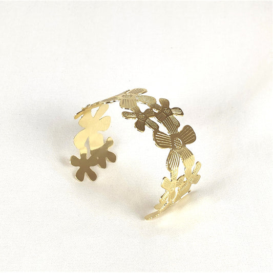 Floral Aura Cuff Bracelet for Women and Girls