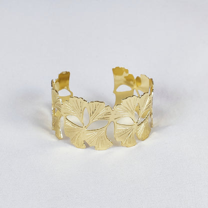 Golden Petal Cuff Bracelet for Women and Girls