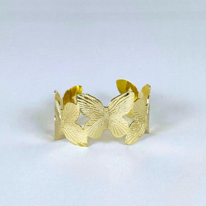 Golden Butterfly Charm Cuff Bracelet for women and Girls