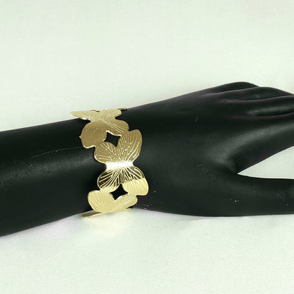Golden Butterfly Charm Cuff Bracelet for women and Girls