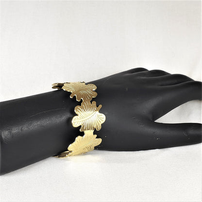Golden Leaf Whisper Cuff Bracelet for Women and Girls