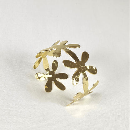 Golden Daisy Charm Cuff Bracelet for women ad Girls