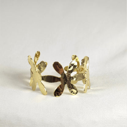 Golden Daisy Charm Cuff Bracelet for women ad Girls