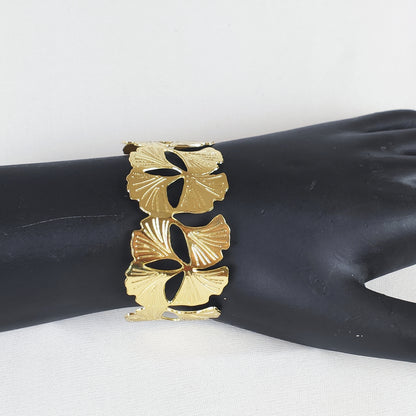 Golden Petal Cuff Bracelet for Women and Girls