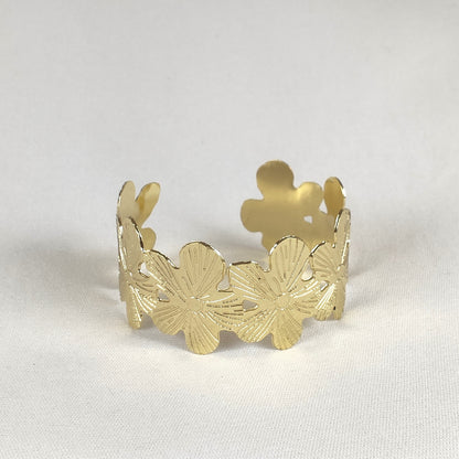 Golden Bloom Cuff Bracelet for Women and Girls