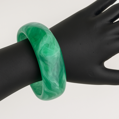 Emerald Green Marbled Resin Bangle for Women and Girls