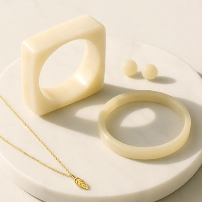 Women’s Chunky Square Resin Bangle – Handmade Bangle | Trendy Statement Jewellery for Casual & Party | Lightweight Fashion Accessory for Girls & Women