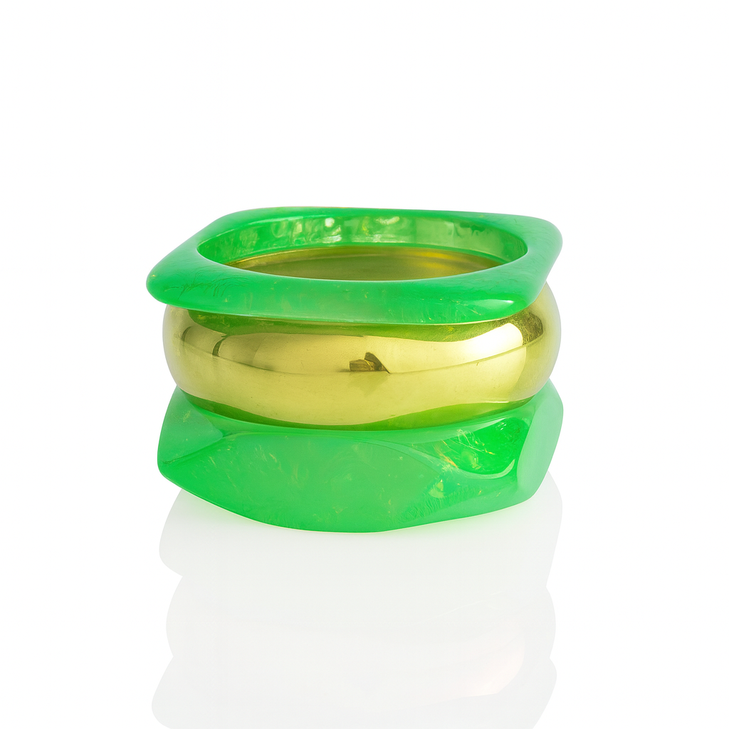 Women’s Gold Chunky Bangle Set – Premium Marbled Resin & Metal Designer Bracelets | Handmade Statement Bangles for Party, Festive & Western | Fashion Jewellery for Girls & Women