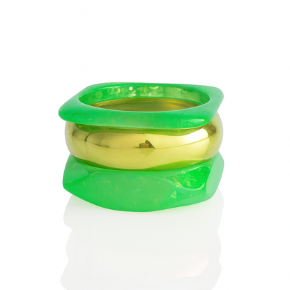 Women’s Gold Chunky Bangle Set – Premium Marbled Resin & Metal Designer Bracelets | Handmade Statement Bangles for Party, Festive & Western | Fashion Jewellery for Girls & Women