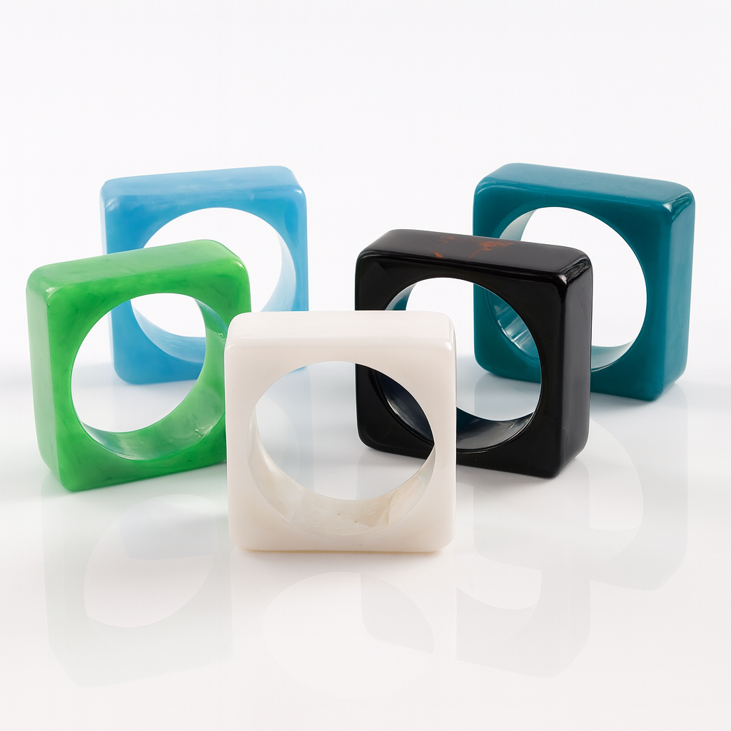 Women’s Chunky Square Resin Bangle – Handmade Bangle | Trendy Statement Jewellery for Casual & Party | Lightweight Fashion Accessory for Girls & Women