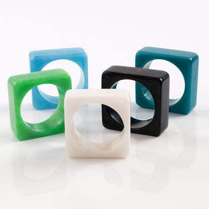 Women’s Chunky Square Resin Bangle – Handmade Bangle | Trendy Statement Jewellery for Casual & Party | Lightweight Fashion Accessory for Girls & Women