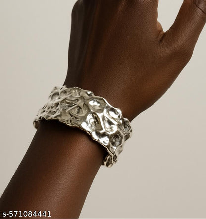 Beautiful Stainless Steel Hammered Bracelet Cuff